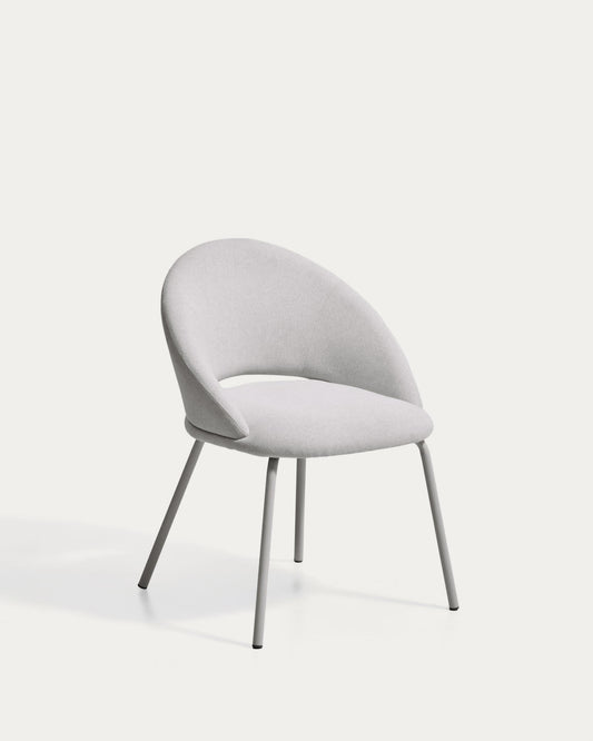 Silla Bonali de chenilla gris y patas de metal gris FSC Mix Credit