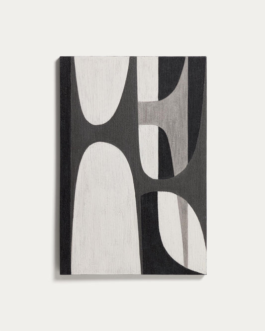 Cuadro abstracto Onure blanco y negro 60 x 90 cm