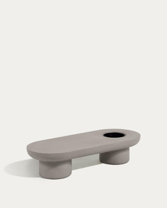 Taula de centre d'exterior Taimi de ciment Ø 140 x 60 cm