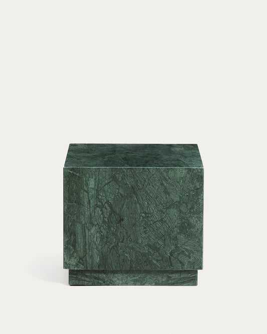Mesa auxiliar Sorein de mármol verde 40 x 40 cm