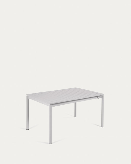 Taula extensible d'exterior Zaltana d'alumini amb acabat gris clar 140 (200) x 90 cm