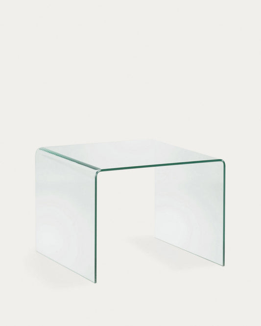 Taula auxiliar Burano de cristall 60 x 60 cm