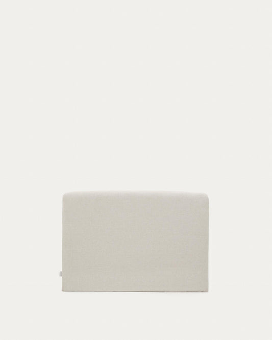 Cabecero desenfundable Valma de chenilla perla para cama de hasta 90 cm