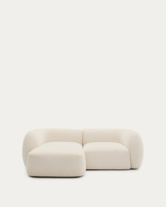 Sofà modular Martina 2 places de xenilla amb chaise longue esquerre color cru 230 cm