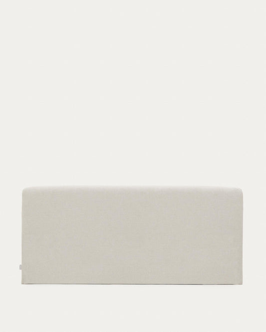 Cabecero desenfundable Valma de chenilla perla para cama de hasta 160 cm