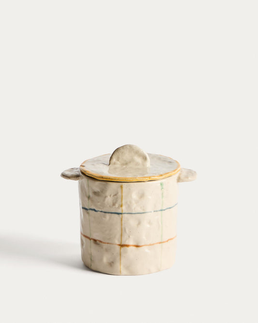 Pot Belor de ceràmica amb ratlles multicolor 13,5 cm