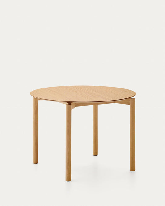Taula rodona Indara de xapa de freixe amb acabat natural Ø110 cm