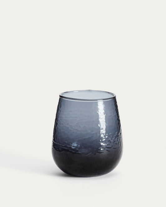 Vaso Sileia de vidrio reciclado azul
