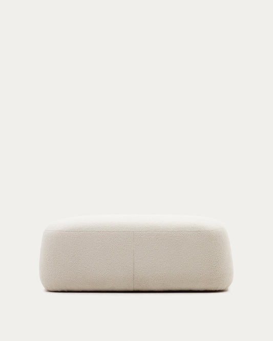 Repose-pieds Martina en bouclette couleur écrue 123 x 85 cm – Certifié FSC Mix Credit