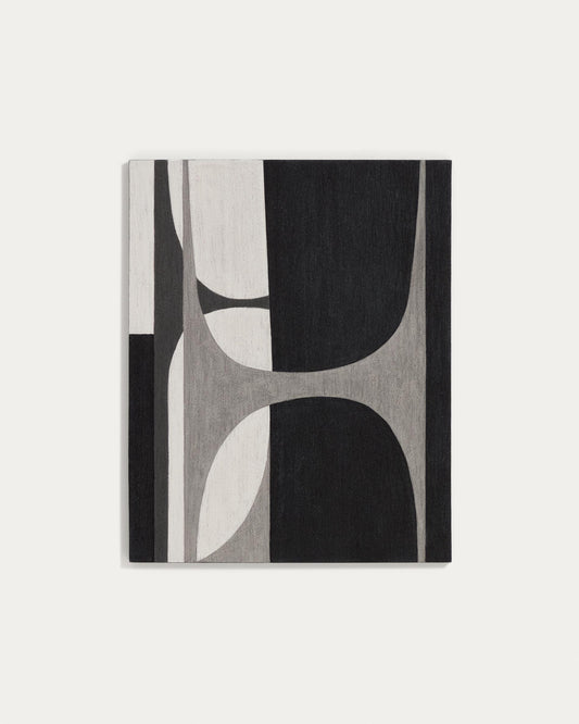 Cuadro abstracto Onure blanco y negro 80 x 100 cm