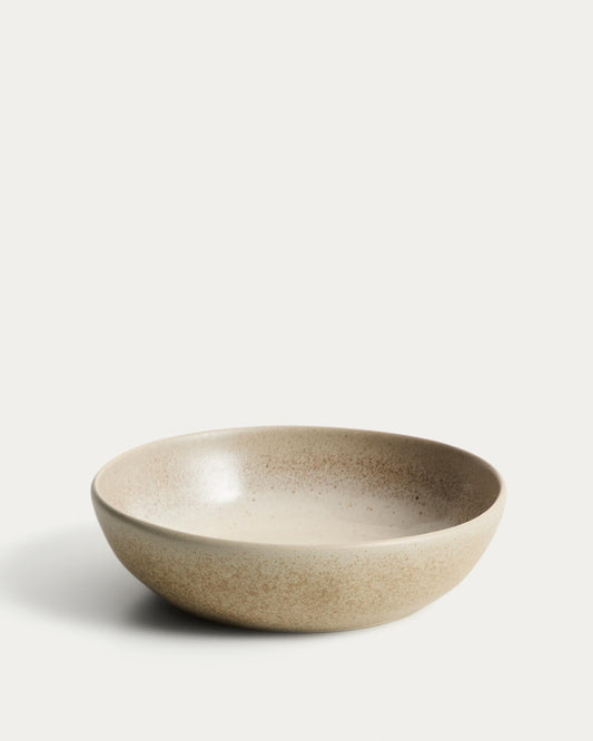 Plat soper Sarel de ceràmica beix