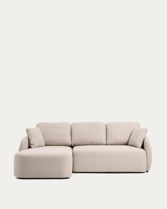 Sofà llit Laira 3 places de xenilla amb chaise longue esquerra beix 246 cm FSC Mix Credit