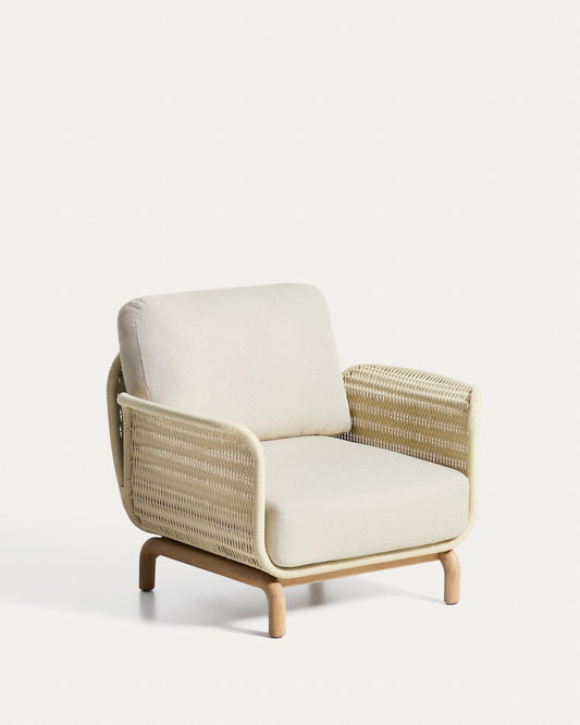 Fauteuil Alipa en bois d’acacia et corde écrue FSC 100 %