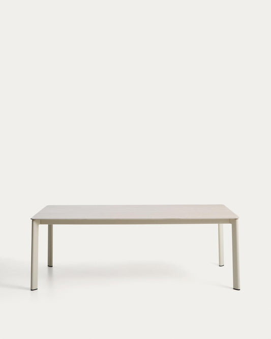 Taula Anafi de pedra sinteritzada i alumini cru 220 x 100 cm