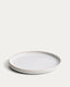Plat pla Uilo de ceràmica blanc