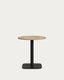 Mesa redonda Dina melamina acabado natural con pie de metal acabado pintado negro Ø68x70cm
