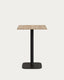 Taula alta Dina melamina acabat natural amb peu de metall acabat pintat negre 60x60x96 cm