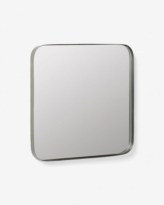 Mirall de paret Marc metall negre 40 x 40 cm