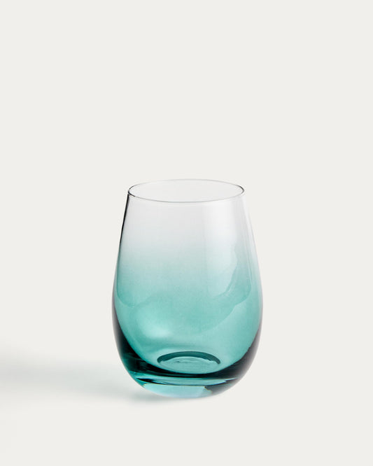Vaso Irides de vidrio azul y transparente 42 cl