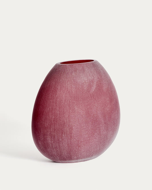 Vase Rovena en verre bordeaux 33,5 cm