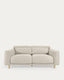 Sofà Singa 3 places amb capçal reclinable i seient extensible blanc 215 cm