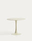 Mesa redonda Vedira de cerámica crudo y acero beige Ø90 cm