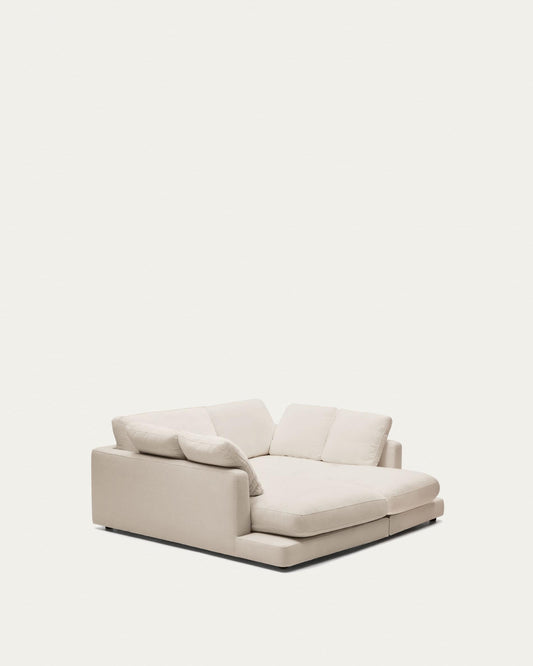 Sofà Gala 3 places de xenilla amb doble chaise longue beix FSC Mix Credit 210 cm