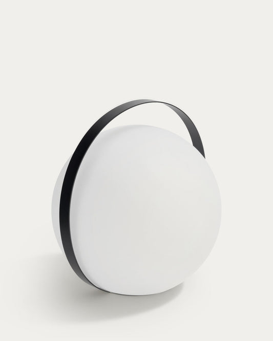 Llum de taula d'exterior Dinesh amb nansa d'acer negre