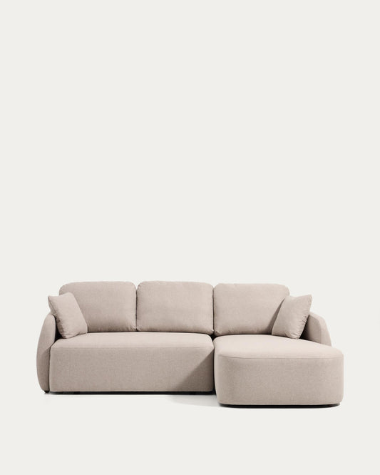 Sofà llit Laira 3 places de xenilla amb chaise longue dreta beix 246 cm FSC Mix Credit