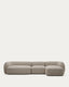 Sofà modular Martina 4 places de xenilla amb chaise longue dret color pedra 377 cm