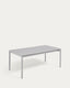 Taula extensible d'exterior Zaltana d'alumini amb acabat gris clar 180 (240) x 100 cm