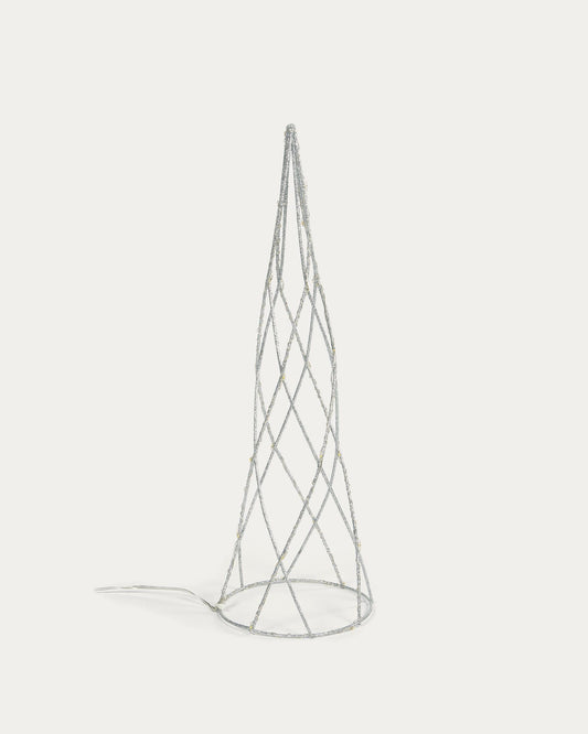 Arbre lluminós cònic platejat