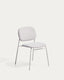 Chaise empilable Meli en chenille beige et pieds en métal beige FSC Mix Credit