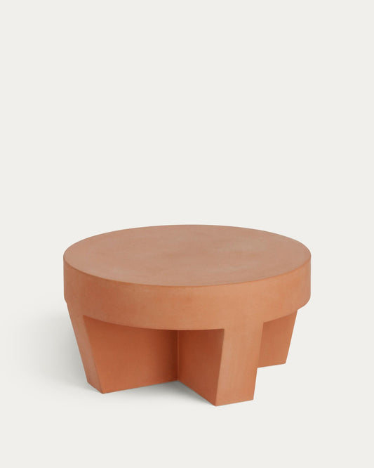 Taula de centre rodona exterior Vilena de terracota de Ø 60 cm