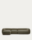 Sofà modular Martina 4 places de xenilla amb chaise longue esquerre verd 377 cm