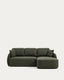 Sofà llit Laira 3 places de xenilla amb chaise longue dreta verd fosc 246 cm FSC Mix Credit