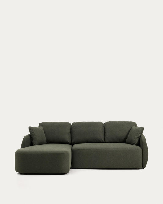 Sofà llit Laira 3 places de xenilla amb chaise longue esquerra verd fosc 246 cm FSC Mix Credit