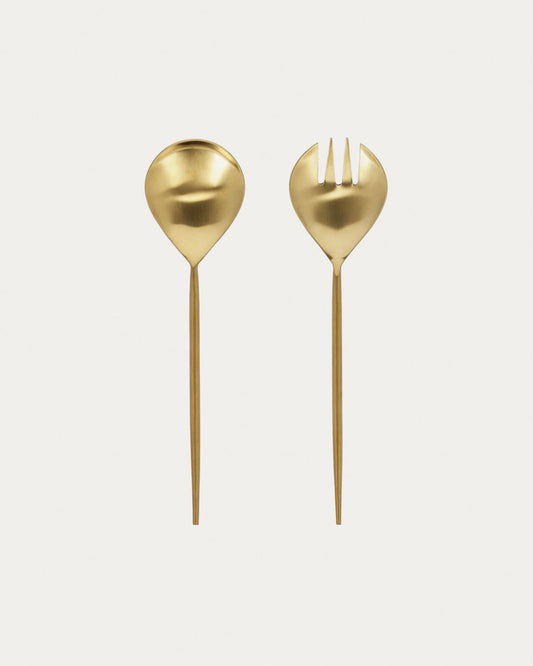 Conjunt Lite de 2 coberts per amanida daurat