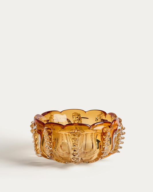 Centre de table Nicora en verre orange Ø 30 cm