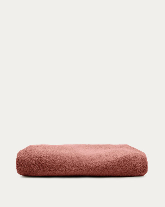Funda per a reposapeus Kaeli de borreguet terracota Ø 60 cm