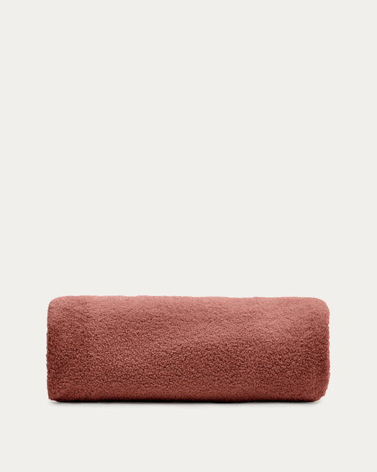 Funda per a reposapeus Kaeli de borreguet terracota Ø 120 cm