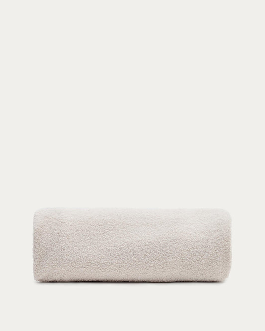 Funda per a reposapeus Kaeli de borreguet cru Ø 120 cm
