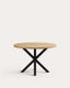 Table ronde Argo en mélaminé naturel et pieds en acier finition noire Ø 119 cm