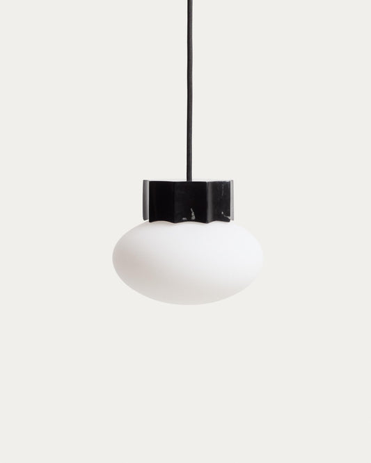 Llum de sostre Idela de vidre fumat i marbre negre Ø15 cm