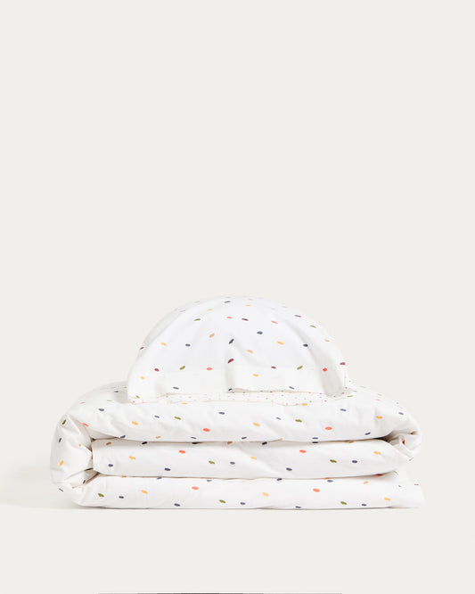 Conjunt Epifania fundes nòrdica i de coixins de cotó percala amb estampat multicolor llit 70 cm