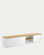 Moble TV Abilen 2 portes i 2 calaixos xapa de roure i lacat blanc 200 x 44 cm FSC 100%