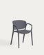Cadira apilable d’exterior Ania gris fosc