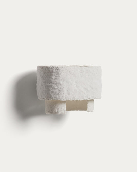 Aplic de paret Bedala de paper maixé blanc