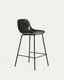 Tamboret Altea negre i potes d’acer amb acabat negre 65 cm