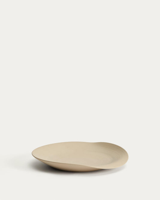 Centro de mesa Ebenor de cerámica beige Ø 30 cm